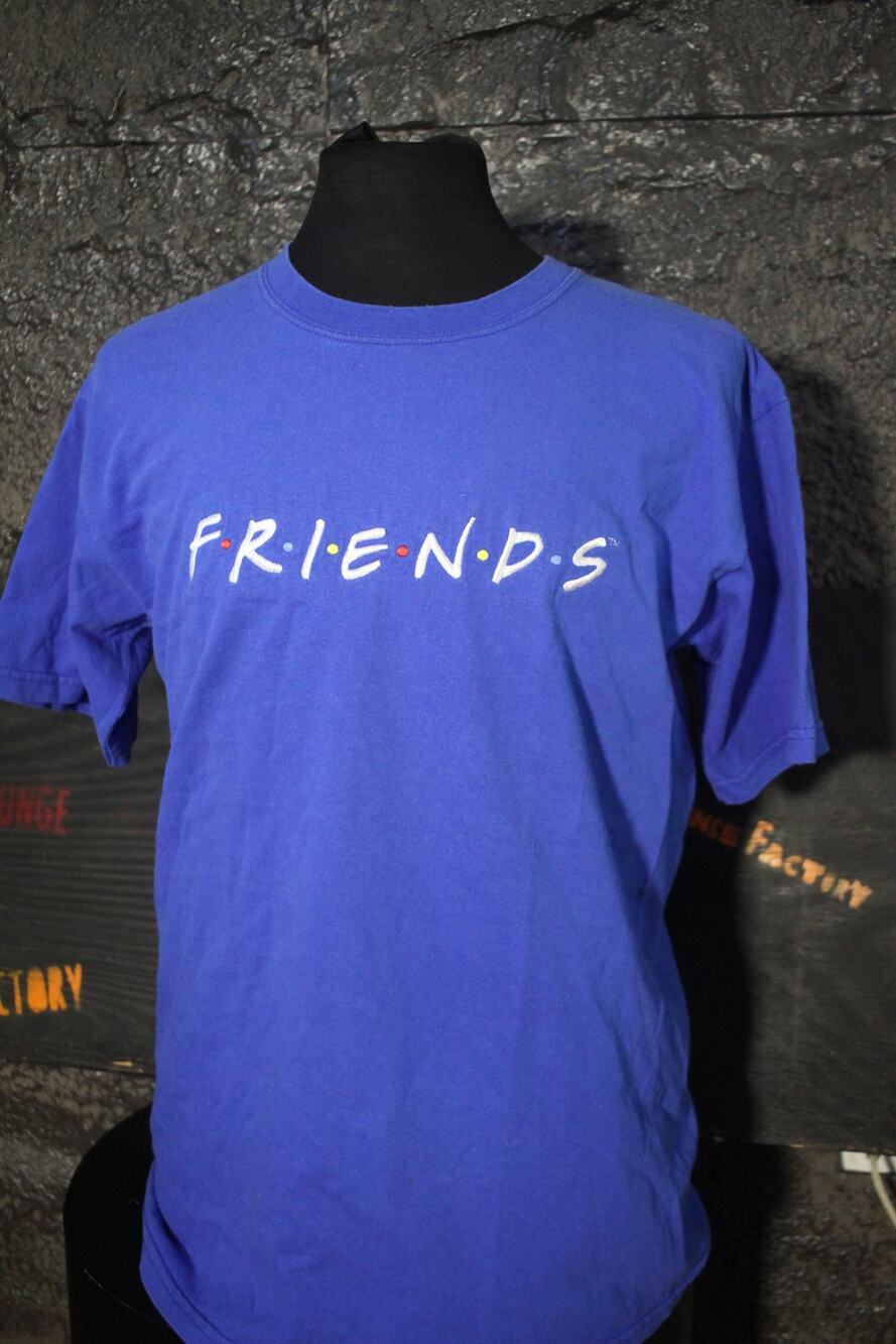 Friends TV Show Logo Blue Graphic T Shirt Large NBC Experience Store Warner Bros